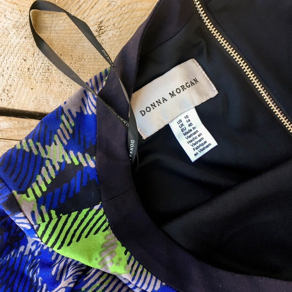 Donna Morgan Stitch Fix Geometric Blouson Dress 10 - Picture 4 of 6